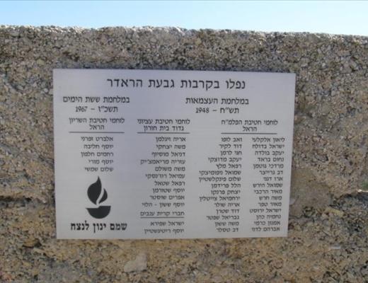 אנדרטה לחללי קרבות גבעת הרדאר - הר אדר
