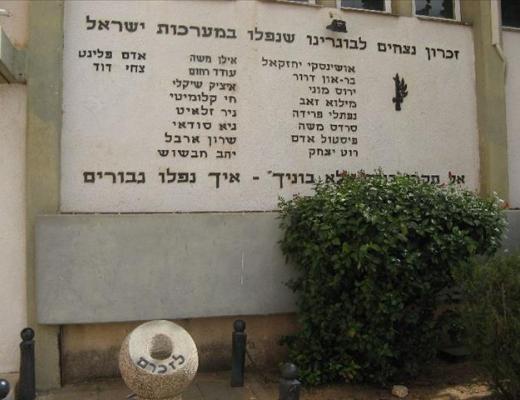 פינת זיכרון לנופלים מבית ספר יסודי דוד ילין - תל אביב-יפו